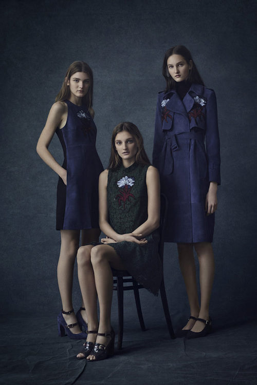 Vestidos midi en azul oscuro con detalles de la colección Pre-Fall 2016 de Erdem