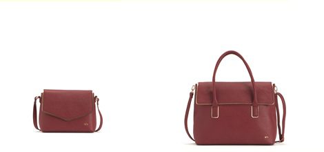 Bolso cuadrado burdeos con doble asa de la nueva colección de Carpisa para navidad 2015