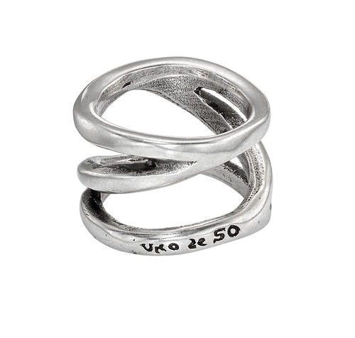 Anillos cruzados bañados en plata de la colección 'The Darker Side' de Uno de 50