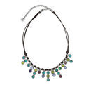Collar con brillantes de colores unidos por cuero de la colección 'The Darker Side' de Uno de 50