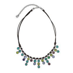 Collar con brillantes de colores unidos por cuero de la colección 'The Darker Side' de Uno de 50
