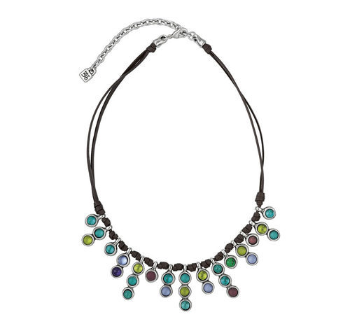 Collar con brillantes de colores unidos por cuero de la colección 'The Darker Side' de Uno de 50