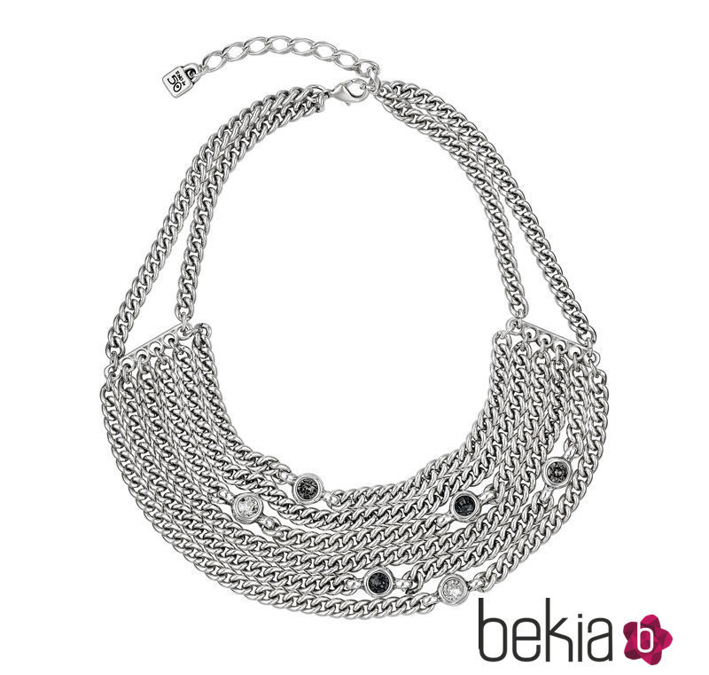 Gargantilla plateada con brillantes de la colección 'The Darker Side' de Uno de 50