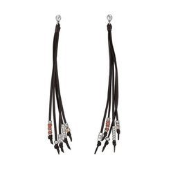 Pendientes largos de cintas de cuero de la colección 'The Darker Side' de Uno de 50