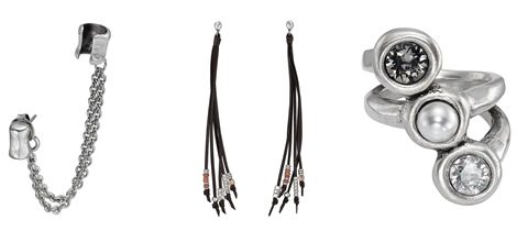Pendientes largos de cintas de cuero de la colección 'The Darker Side' de Uno de 50