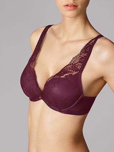 Sujetador push up 'filigra lace' de encaje en berenjena de Wolford para 'Summer Lingerie' 2016