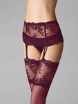 Tanga con liguero 'filigra lace' de encaje en berenjena de Wolford para 'Summer Lingerie' 2016