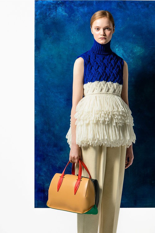 Jersey con flecos en dos tonalidades de la temporada Pre-Fall 2016 de Del Pozo