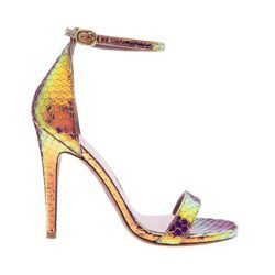 Sandalias con tira en piel de serpiente dorada de Úrsula Mascaró