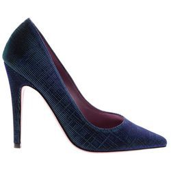 Stiletto azul con detalle brillantes de Úrsula Mascaró