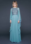 Vestido de gasa azul serenity de Reem-Acra