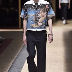 Camisa de estilo kimono con dibujo colorido estampado para Prada