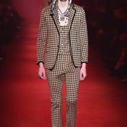 Traje con estampado de cuadros bicolor chaleco a juego para Gucci