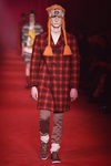 Maxi abrigo cruzado en cuadros Madras con gorro de trenzas para Gucci