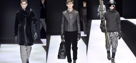 Maxi abrigo negro de terciopelo para Armani