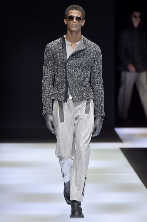 Chaqueta con estampado geométrico y cremallera lateral para Armani