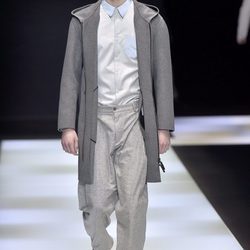 Abrigo largo liso y camisa para Armani