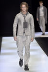 Chaqueta de ante gris con bolsito colgando para Armani