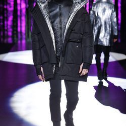 Abrigo acolchado negro y plateado para Dsquared2