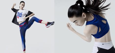 Top azul eléctrico con espalda cruzada para la colección 'Warrior' de Oysho 