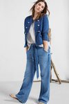 Conjunto denim de chaqueta y pantalón de Violeta by Mango