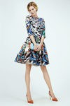 Vestido corte lady negro con estampado colorido de Dolores Promesas Resort 2016