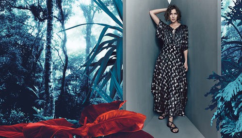 Vestido largo ancho con estampado asimétrico de Pinko para Primavera/Verano 2016