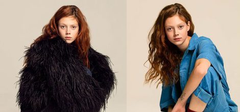 Natalie Westling con estilo denim y zapatillas negras para Vans