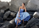 Vestido amplio azul serenity de Salvatore Ferragamo para la colección 'The Splendor of Life' para primavera/verano 2016