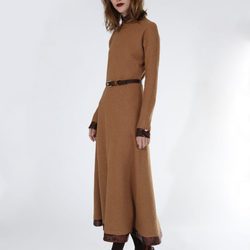 Vestido largo recto de ante marrón de 2nd LAB by 2nd Skin para primavera/verano 2016