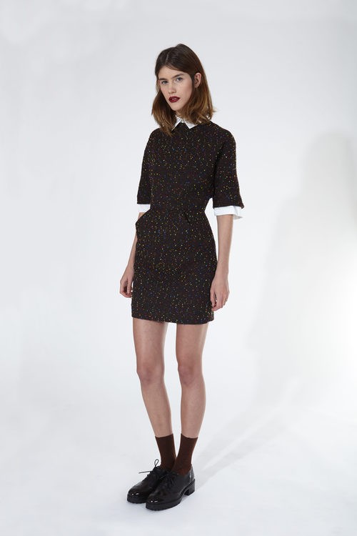 Vestido corto recto con puntos de color de 2nd LAB by 2nd Skin para primavera/verano 2016