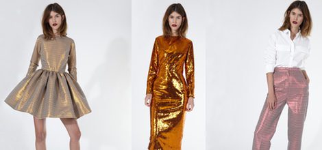 Vestido dorado efecto brilli brilli de 2nd LAB by 2nd Skin para primavera/verano 2016
