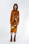 Vestido largo recto color oro viejo de 2nd LAB by 2nd Skin para primavera/verano 2016