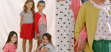 Conjuntos en gris y rojo estampados con mariquitas de Nice Things Mini