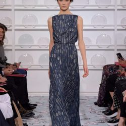 Vestido sin mangas con cintura remarcada y estampado con cubiertos de Schiaparelli