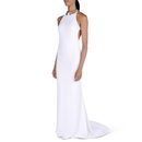 Vestido blanco liso con detalle dorado y espalda escotada de Stella McCartney