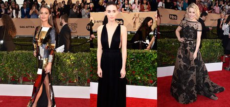 Alicia Vikander con un vestido brillante en los SAG 2016