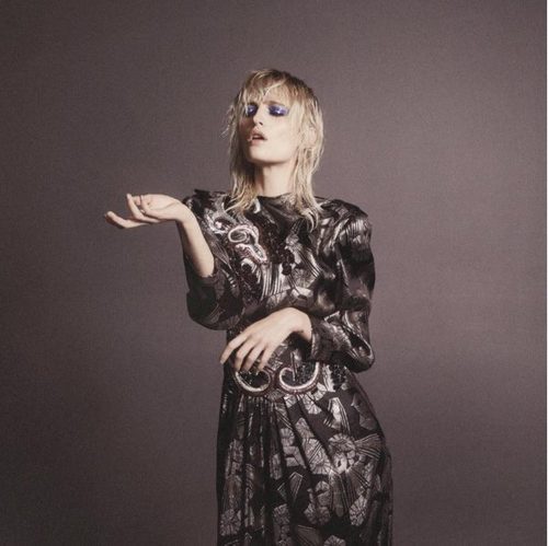 Vestido de estampado floral y falda plisada de Marc Jacobs