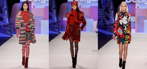 Conjunto colorido geométrico de Desigual en la FW de Nueva York para otoño/invierno 2016/2017