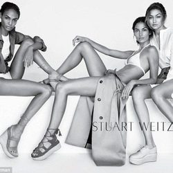 Joan Smalls, Lily Aldridge y Gigi Hadid con abrigos para Stuart Weitzman