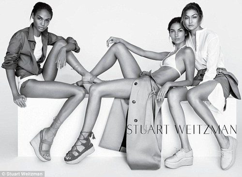 Joan Smalls, Lily Aldridge y Gigi Hadid con abrigos para Stuart Weitzman