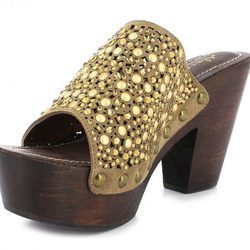 Zueco madera dorado de Alma en Pena