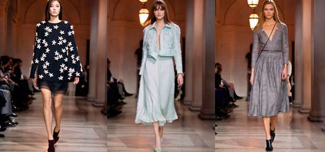 Vestido con flores blancas de Carolina Herrera en FW de Nueva York para otoño/invierno 2016/2017