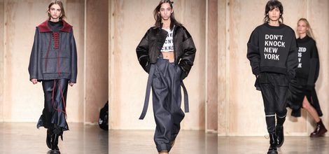 Sudadera gris perla oscuro de DKNY en FW de Nueva York para otoño/invierno 2016/2017