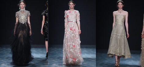 Vestido con brillantes de Marchesa en FW de Nueva York para otoño/invierno 2016/2017