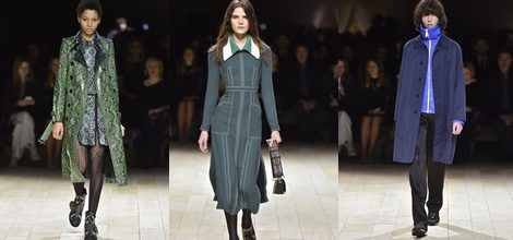 Abrigo verde de Burberry en la FW de Londres para otoño/invierno 2016/2017