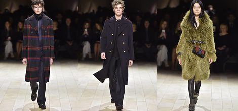Abrigo de cuadros de Burberry en la FW de Londres para otoño/invierno 2016/2017