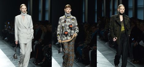 Traje blanco de Bottega Veneta en la FW Milán para otoño/invierno 2016/2017