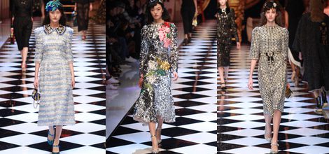 Vestido de flecos de Dolce&Gabbana en la FW de Milán para otoño/invierno 2016/2017