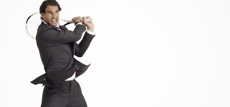 Rafa Nadal con traje de la nueva campaña de Tommy Hilfiger 
